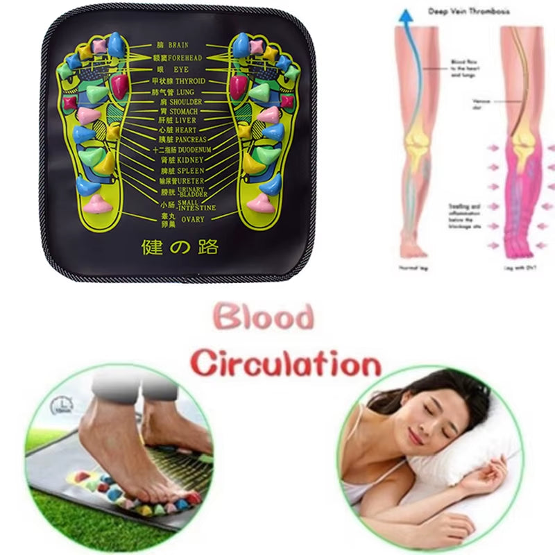 Foot Massager Reflexology Walk Stone Foot Leg Pain Relieve Physiotherapy Detox Foot Spa Acupressure Mat Pad Massageador